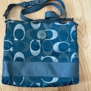 Coach Blue Crossbody Bag with Signature Monogram